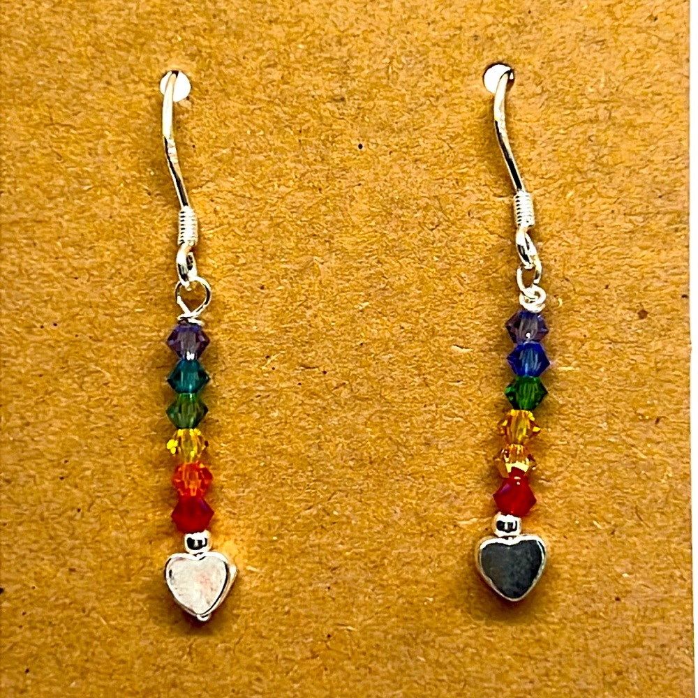 Swarvorski Crystals with 925 Hearts Earrings